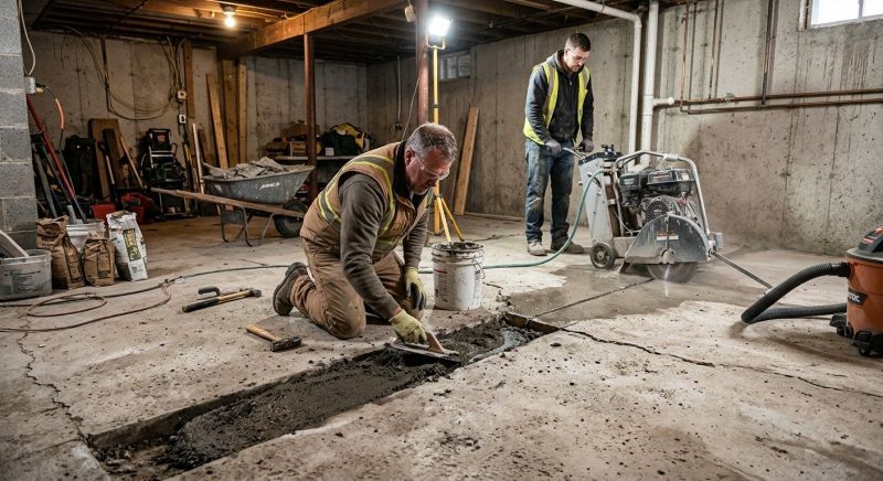 Cracked Basement Floor Repair in Danville, CA