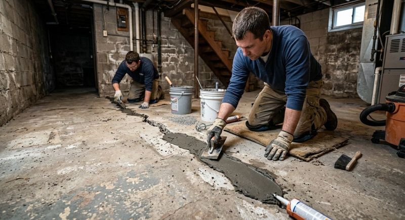 Cracked Basement Floor Repair in Danville, CA
